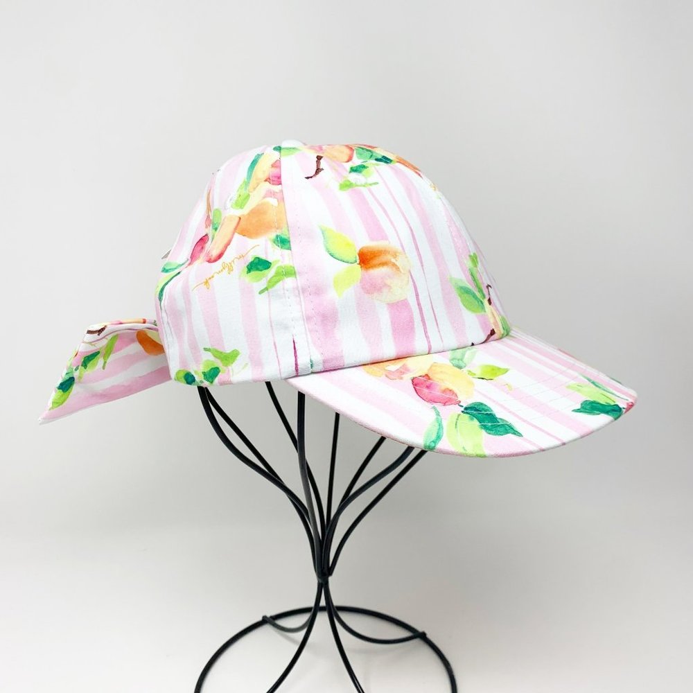 Millymook Girls Pink and White Stripe Ball Cap with Bow Size 54cm